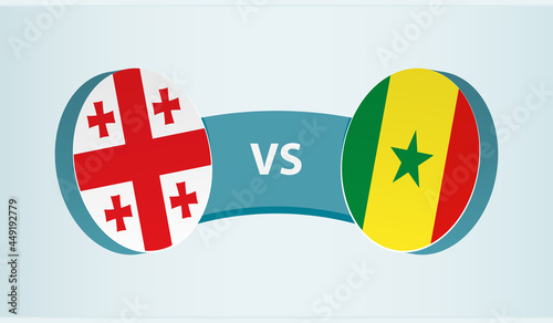 Georgia versus Senegal, team sports competition concept.