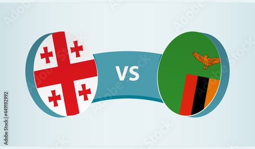 Georgia versus Zambia, team sports competition concept.