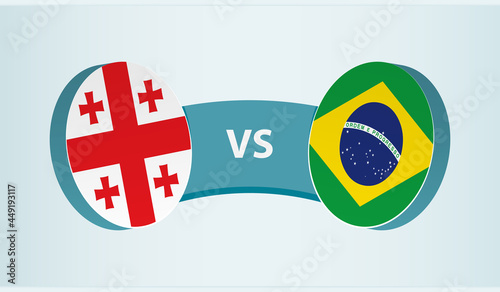 Georgia versus Brazil, team sports competition concept.