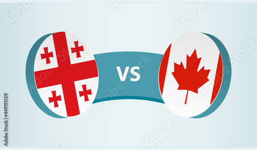 Georgia versus Canada, team sports competition concept.
