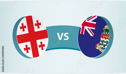 Georgia versus Cayman Islands, team sports competition concept.
