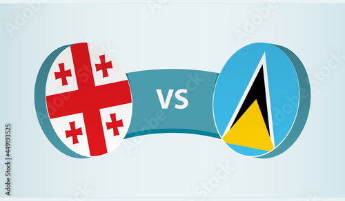 Georgia versus Saint Lucia, team sports competition concept.
