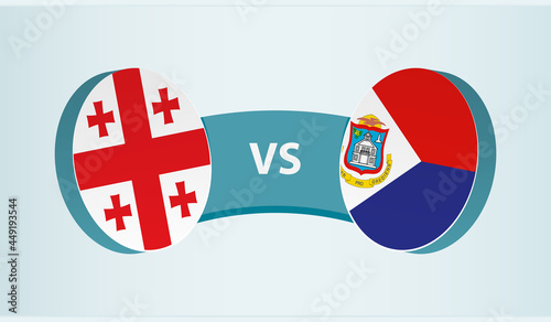 Georgia versus Sint Maarten, team sports competition concept.