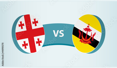 Georgia versus Brunei, team sports competition concept.