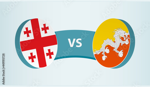 Georgia versus Bhutan, team sports competition concept.