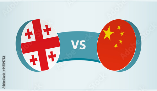 Georgia versus China, team sports competition concept.
