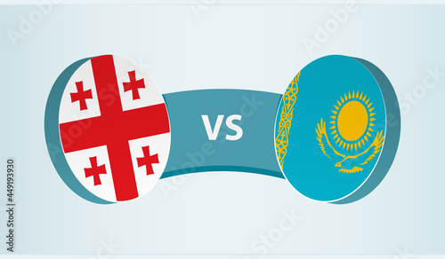 Georgia versus Kazakhstan, team sports competition concept.