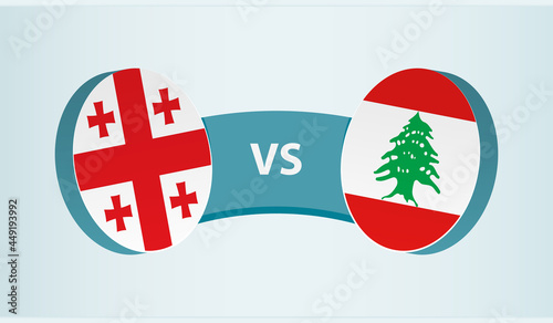 Georgia versus Lebanon, team sports competition concept.