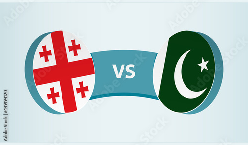 Georgia versus Pakistan, team sports competition concept.