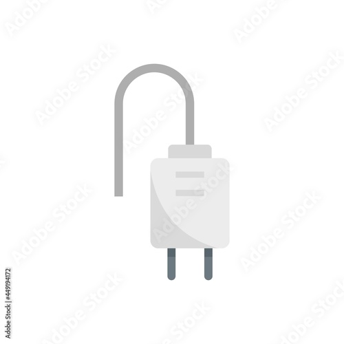 Electric plug icon flat isolated vector