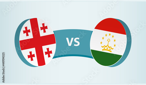 Georgia versus Tajikistan, team sports competition concept.