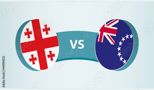 Georgia versus Cook Islands, team sports competition concept.