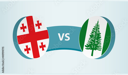 Georgia versus Norfolk Island, team sports competition concept.
