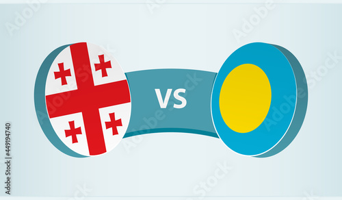 Georgia versus Palau, team sports competition concept.