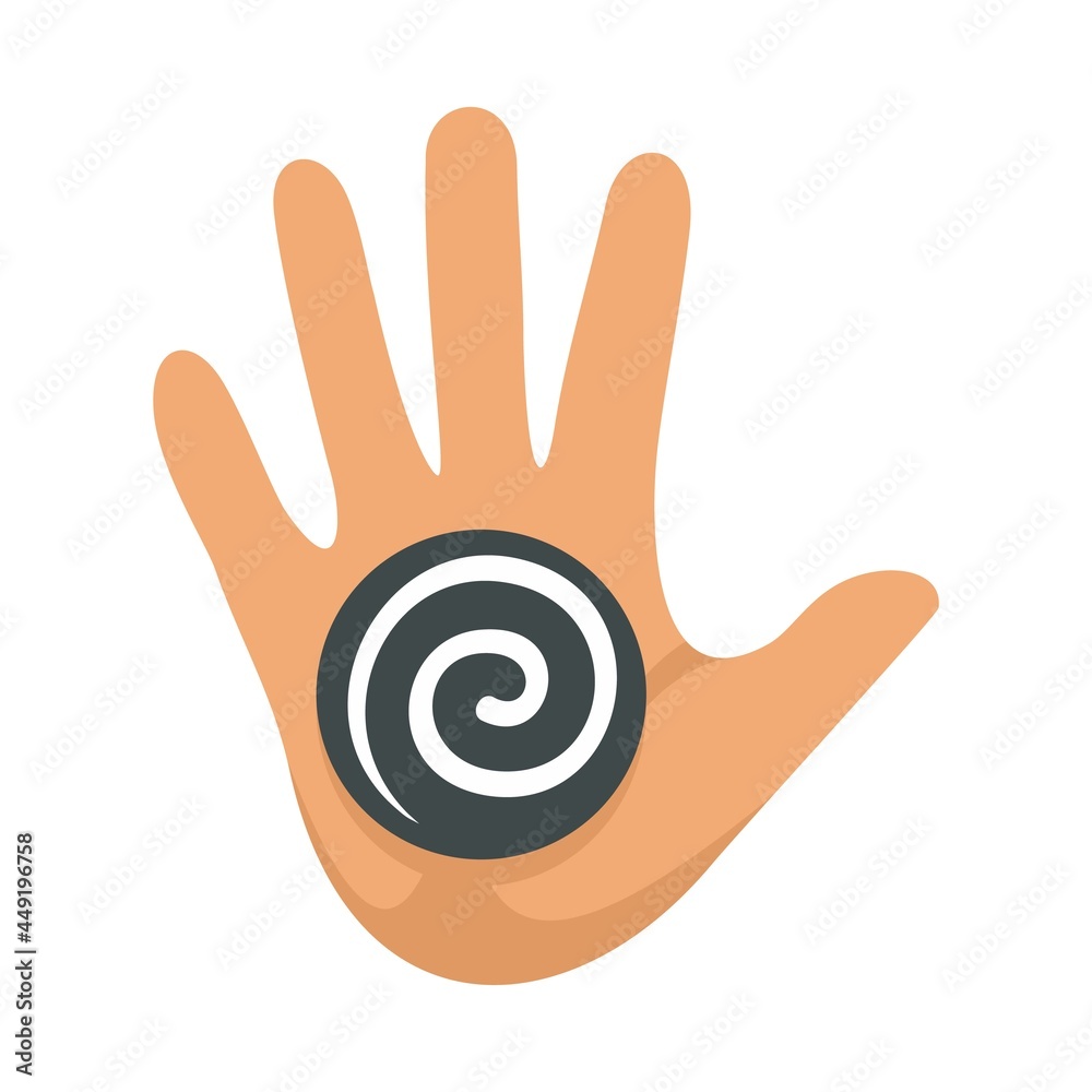 Hand spiral hypnosis icon flat isolated vector Hand spiral hypnosis icon flat isolated vector