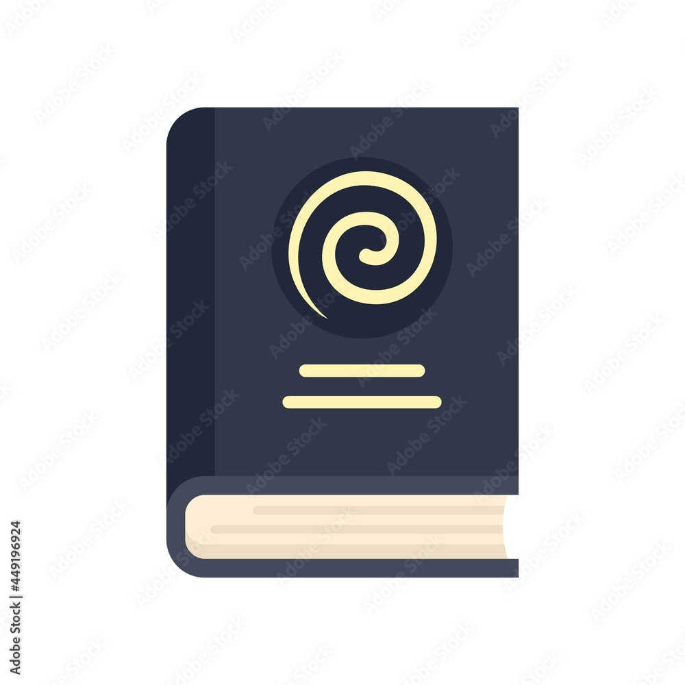 Hypnosis book icon flat isolated vector Hypnosis book icon flat isolated vector