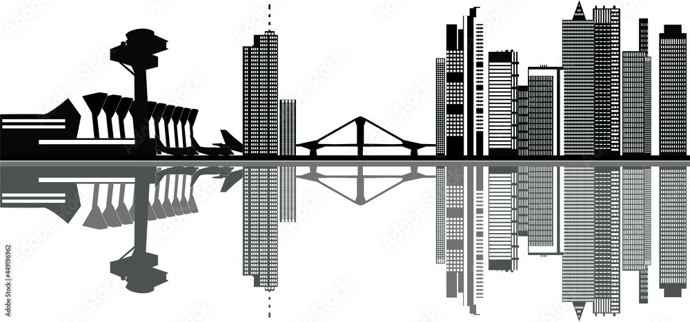 Obraz premium frankfurt german city skyline illustration