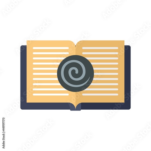 Open hypnotherapy book icon flat isolated vector