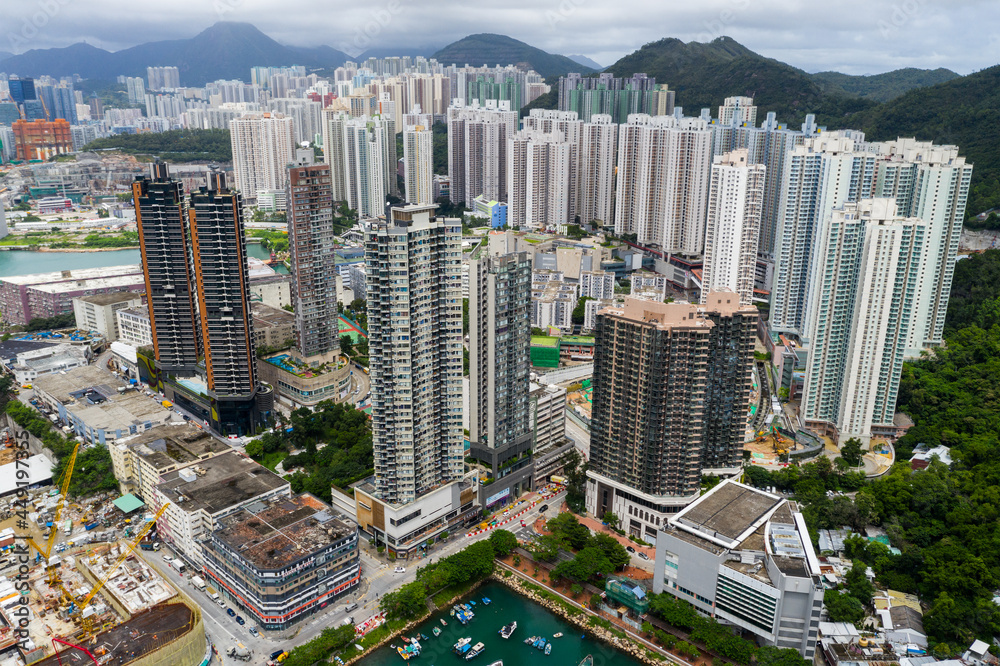 Naklejka premium Hong Kong city