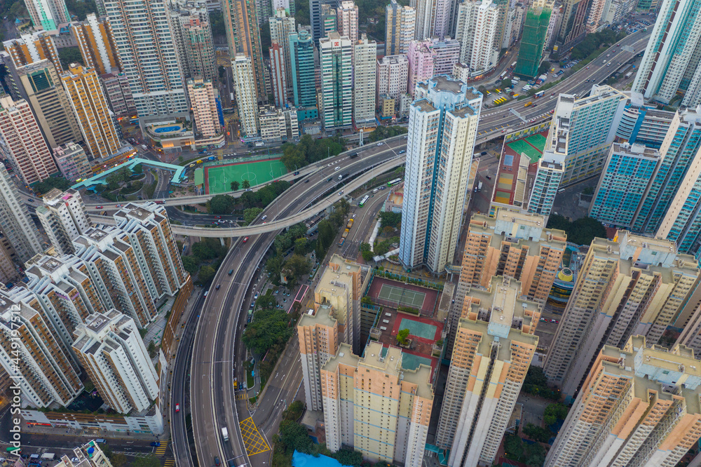 Top down view of Hong Kong residential