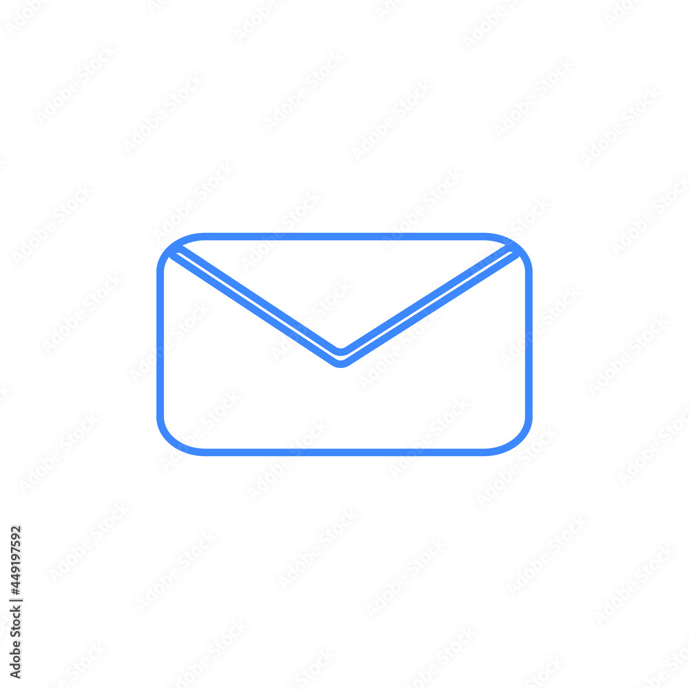 Blue envelope icon. On white background. Vector. Blue envelope icon. On white background. Vector.