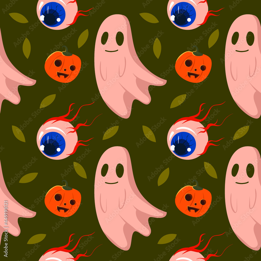 cute halloween seamless pattern collection
