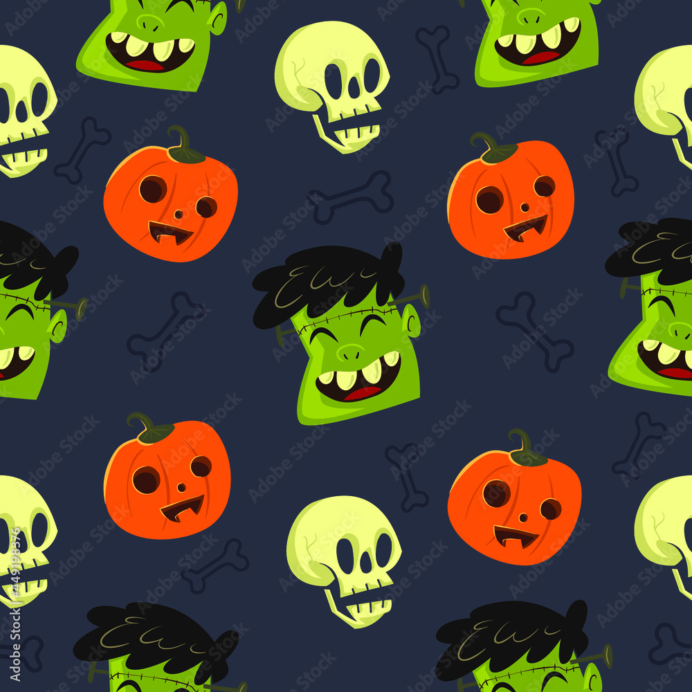 cute halloween seamless pattern collection cute halloween seamless pattern collection