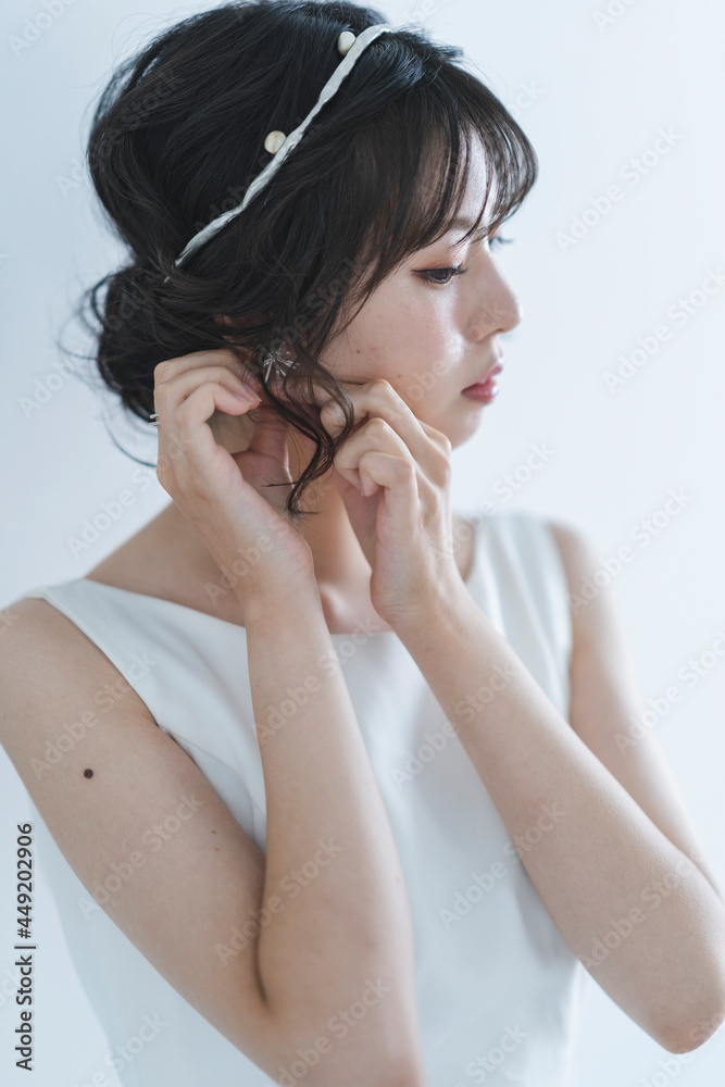 Obraz premium ウェディングドレスを着た花嫁