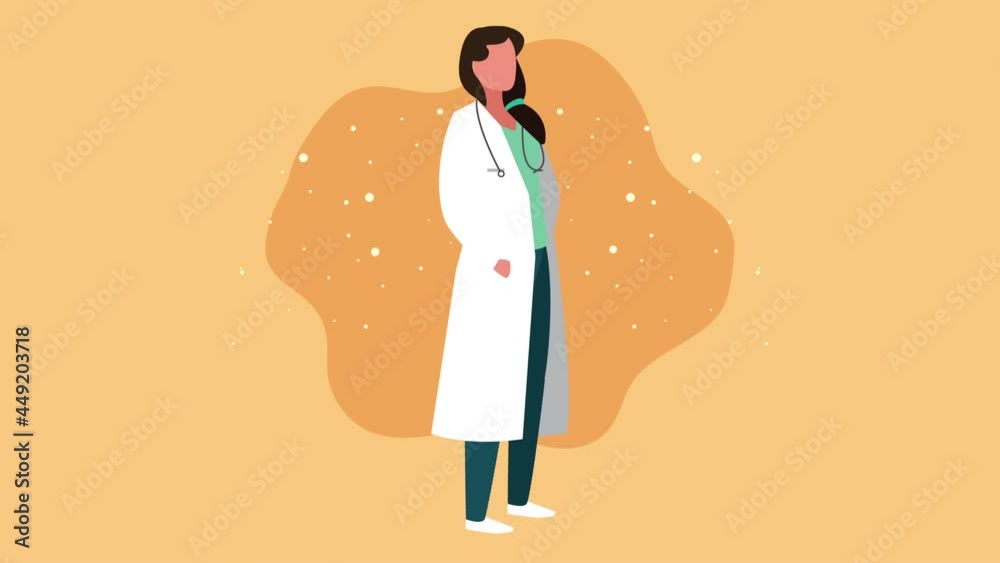 female doctor ocupation worker character animation female doctor ocupation worker character animation