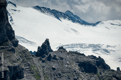 view of Trift glacier and Gadmer Dolomites in the Bernese Alps photo