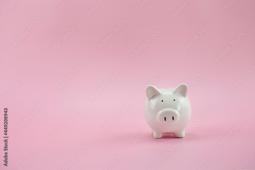 Business finance saving piggy bank concept, Piggy bank on pastel pink background, Copy space. Business finance saving piggy bank concept, Piggy bank on pastel pink background, Copy space.
