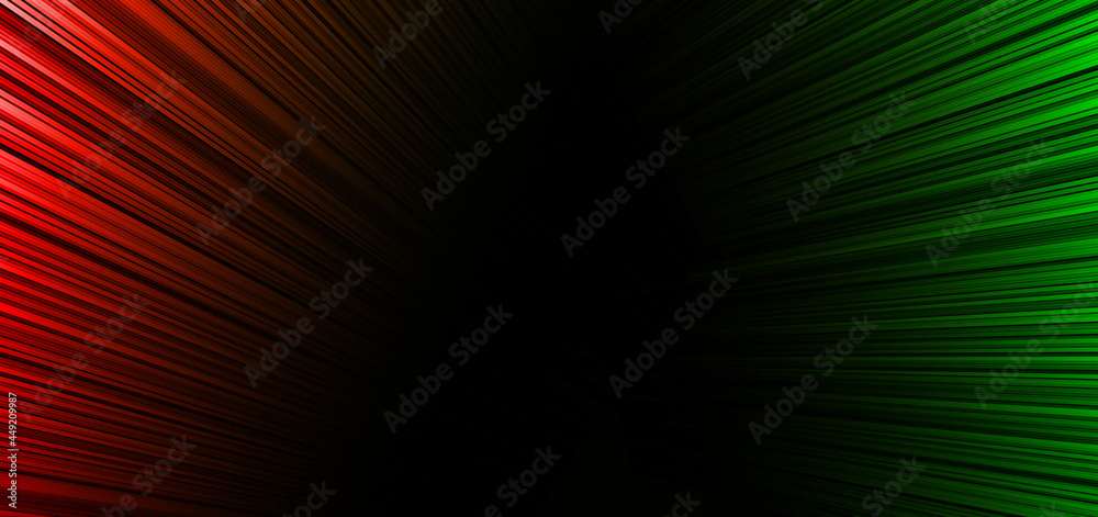 Abstract red and green elegant stripe diagonal lines light on black background. Abstract red and green elegant stripe diagonal lines light on black background.