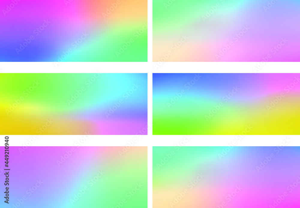 Set of abstract holographic background. Vector illustration. 