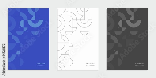 Abstract geometric technological company brochure. Vector business flyer.