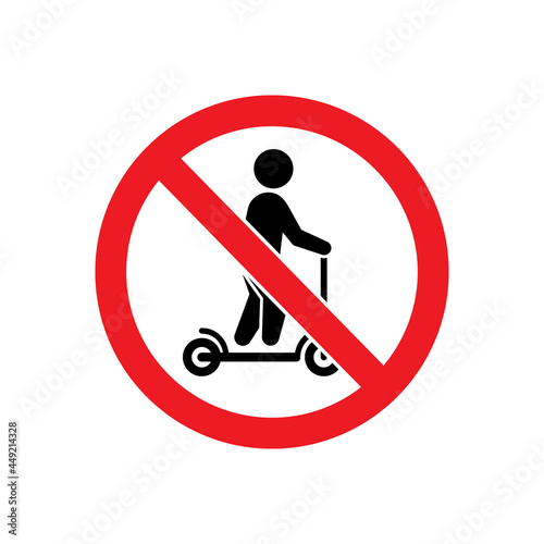 No scooter allowed glyph icon