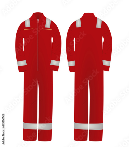 Red  reflective uniform. vector illustration