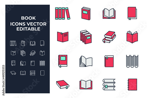 set of Book elements symbol template for graphic and web design collection logo vector illustration