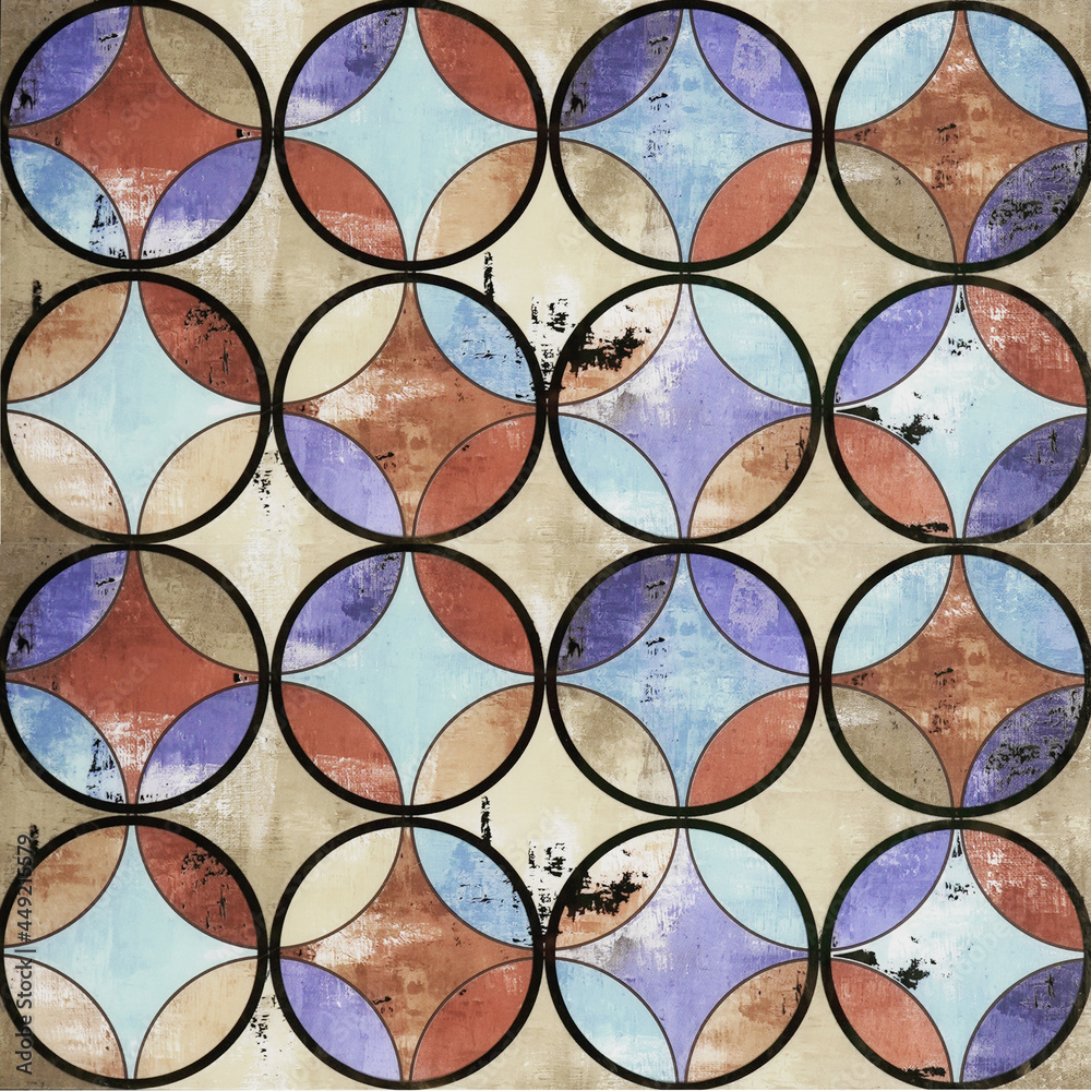 pattern with colourful glasses on tile pattern with colourful glasses on tile