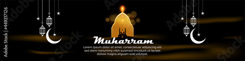 Design creative concept of islamic celebration day ramadan kareem or eid al fitr adha, hajj, hijri, mawlid, muharram banner background flyer vector islam new year