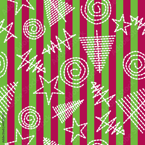 New Year Doodle seamless pattern
