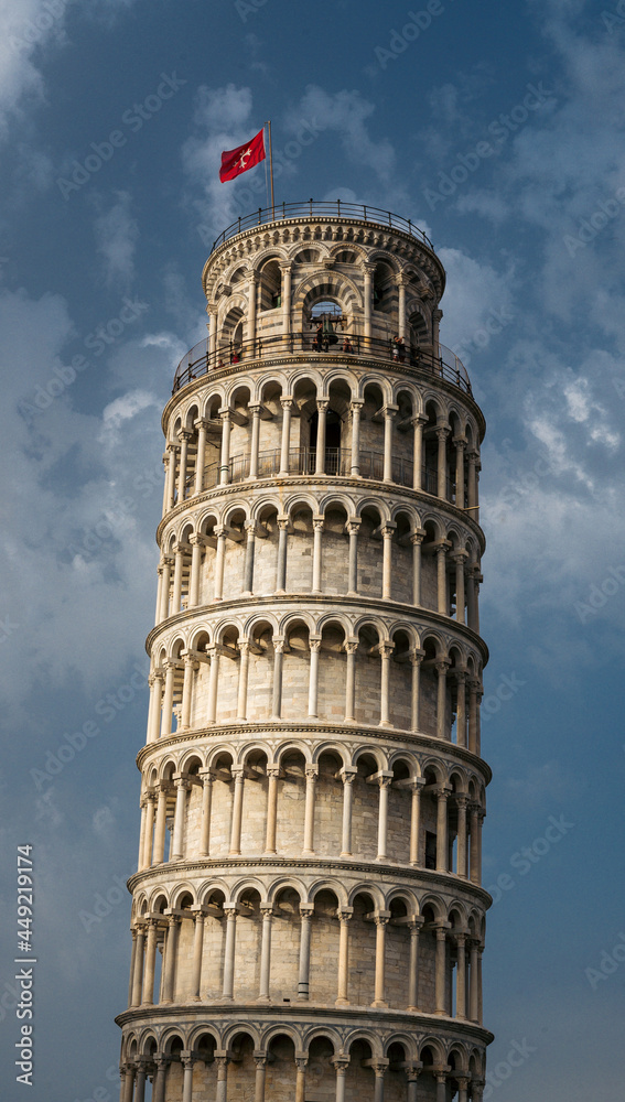 Leaning tower of Pisa on a beautiful summer day