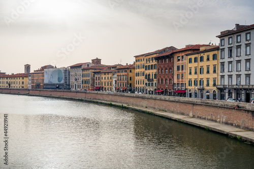 river arno flowing through the oldtown of Pisa  Tuscany