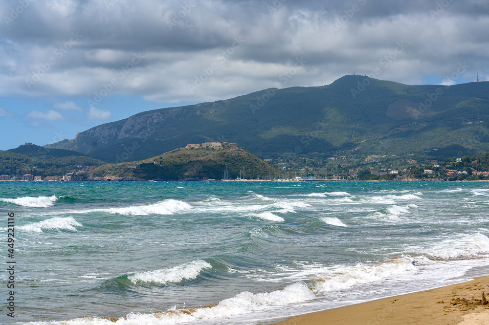 beach on the Feniglia Dunes split in Tuscany beach on the Feniglia Dunes split in Tuscany