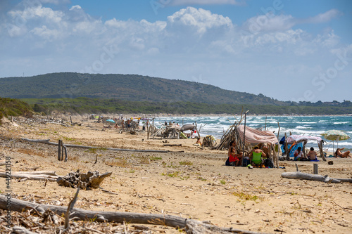 beach on the Feniglia Dunes split in Tuscany photo
