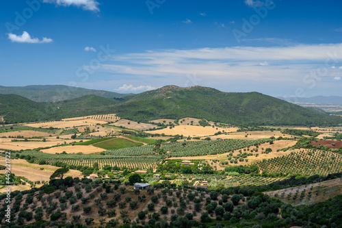 view from the old curtain wall of the picturesque tuscan village of Capalbio
