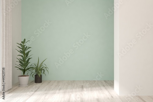 Fototapeta Naklejka Na Ścianę i Meble -  Empty room in white color. Scandinavian interior design. 3D illustration
