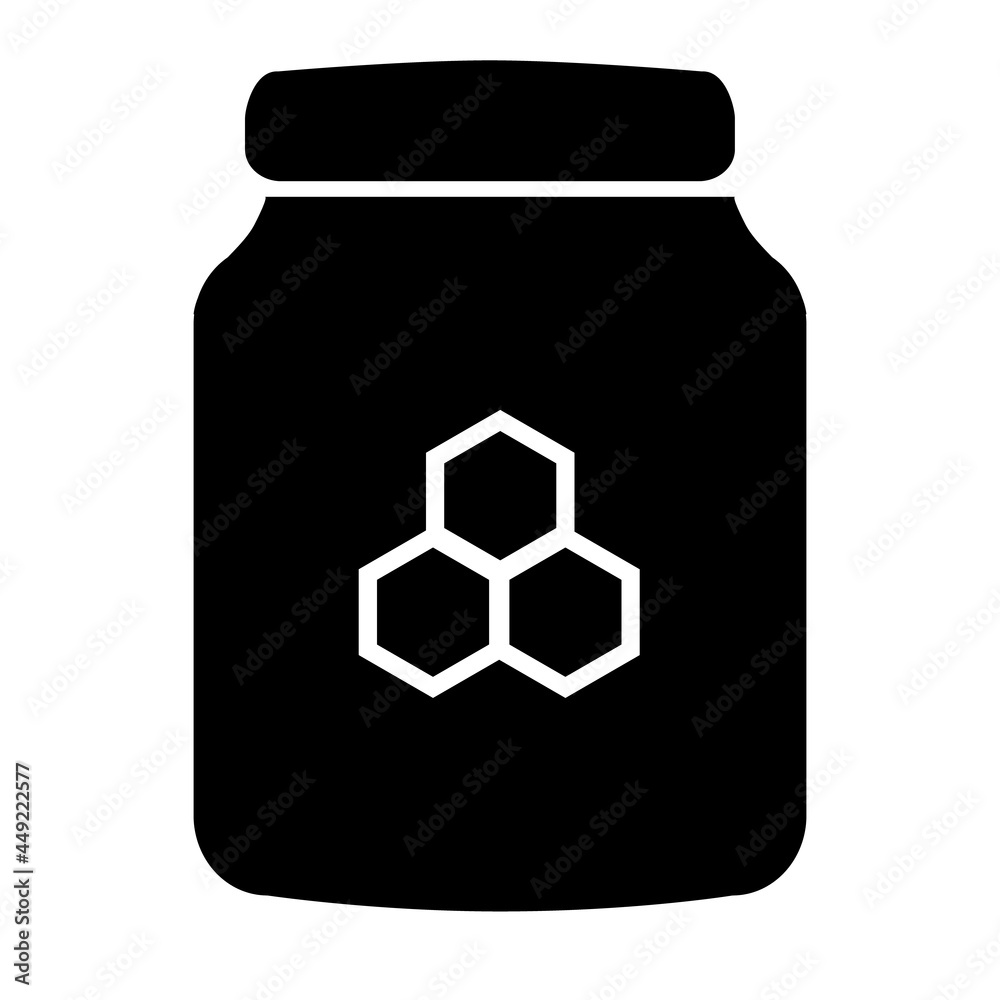 honey jar icon on white background. black jar of honey sign. sweet natural food symbol. flat style. honey jar icon on white background. black jar of honey sign. sweet natural food symbol. flat style.