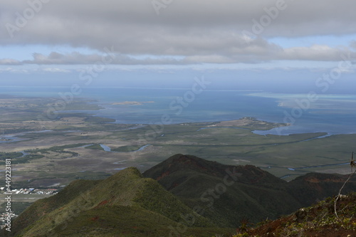 nature, outdoors, mountain, landscape, blue, cloud, sky, summer, water, aerial view, rural scene, travel, coastline, grass, 