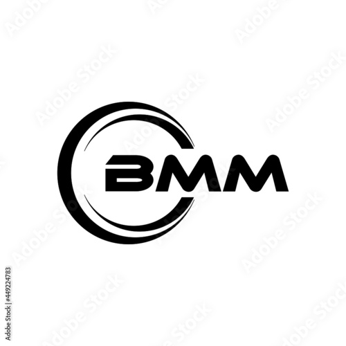 BMM letter logo design with white background in illustrator, vector logo modern alphabet font overlap style. calligraphy designs for logo, Poster, Invitation, etc.
