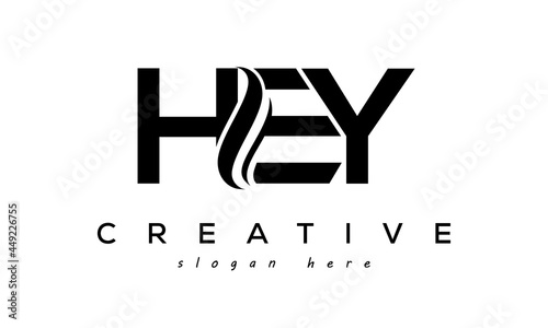 Letter HEY creative logo design vector	